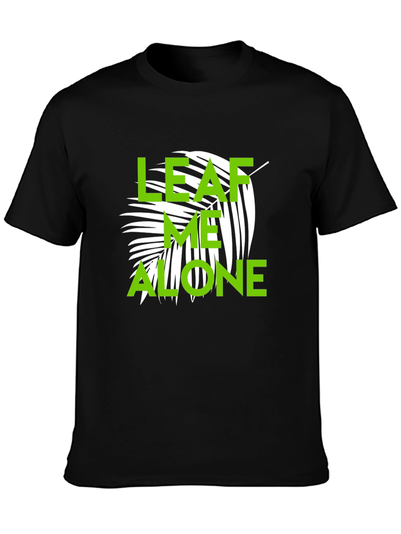 Leaf Me Alone Graphic T-Shirt - Black