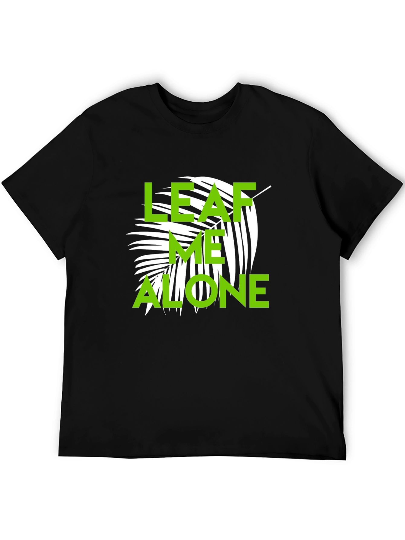 Leaf Me Alone Graphic T-Shirt - Black