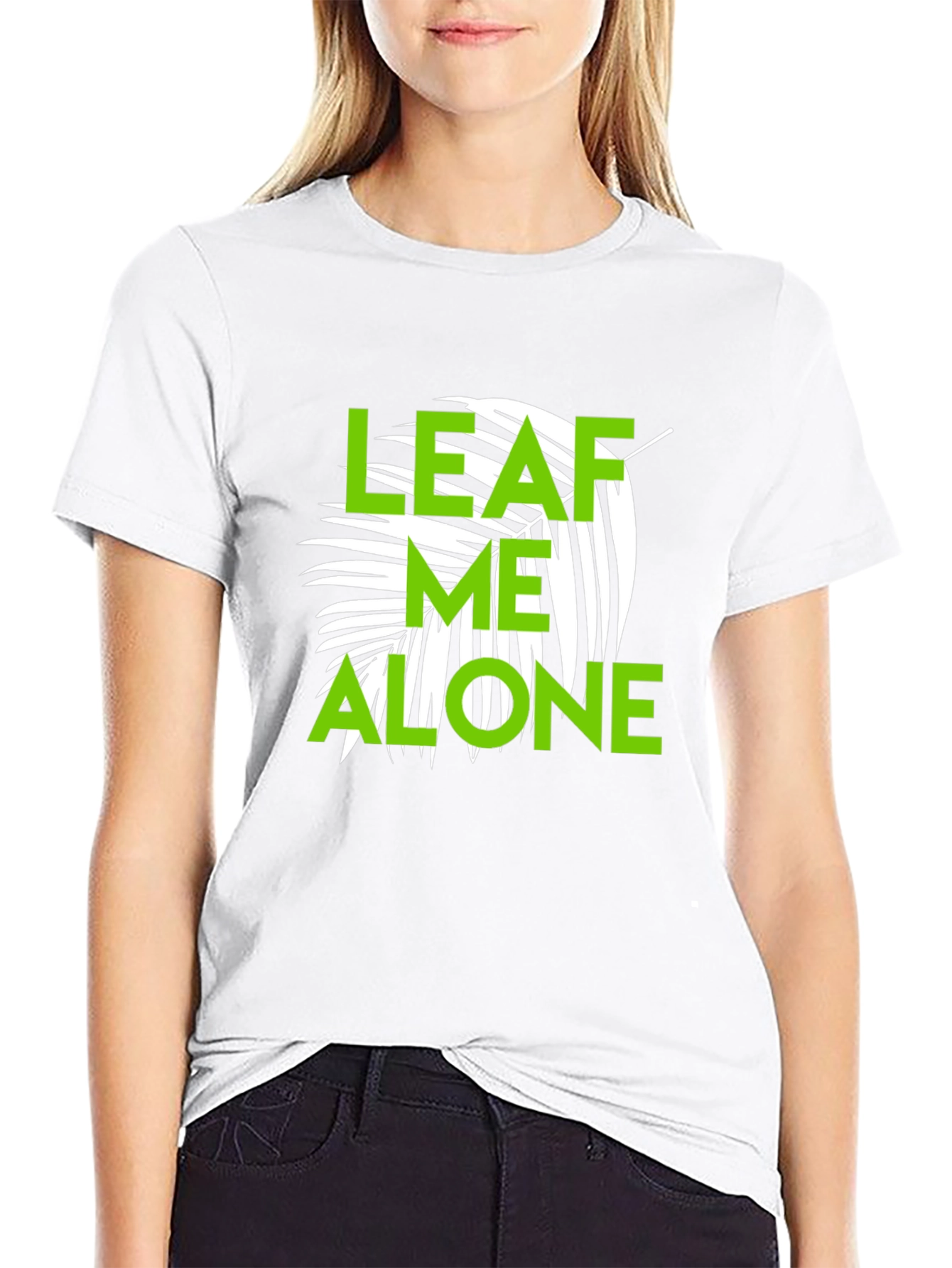 Leaf Me Alone Graphic T-Shirt - Black