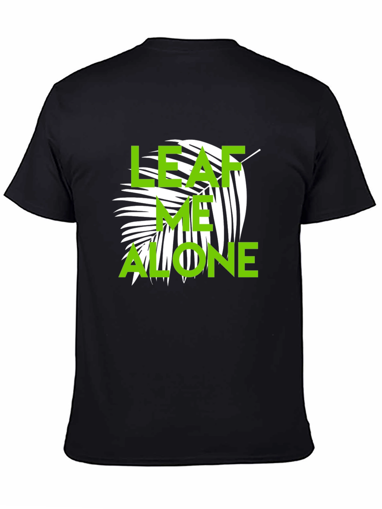 Leaf Me Alone Graphic T-Shirt - Black
