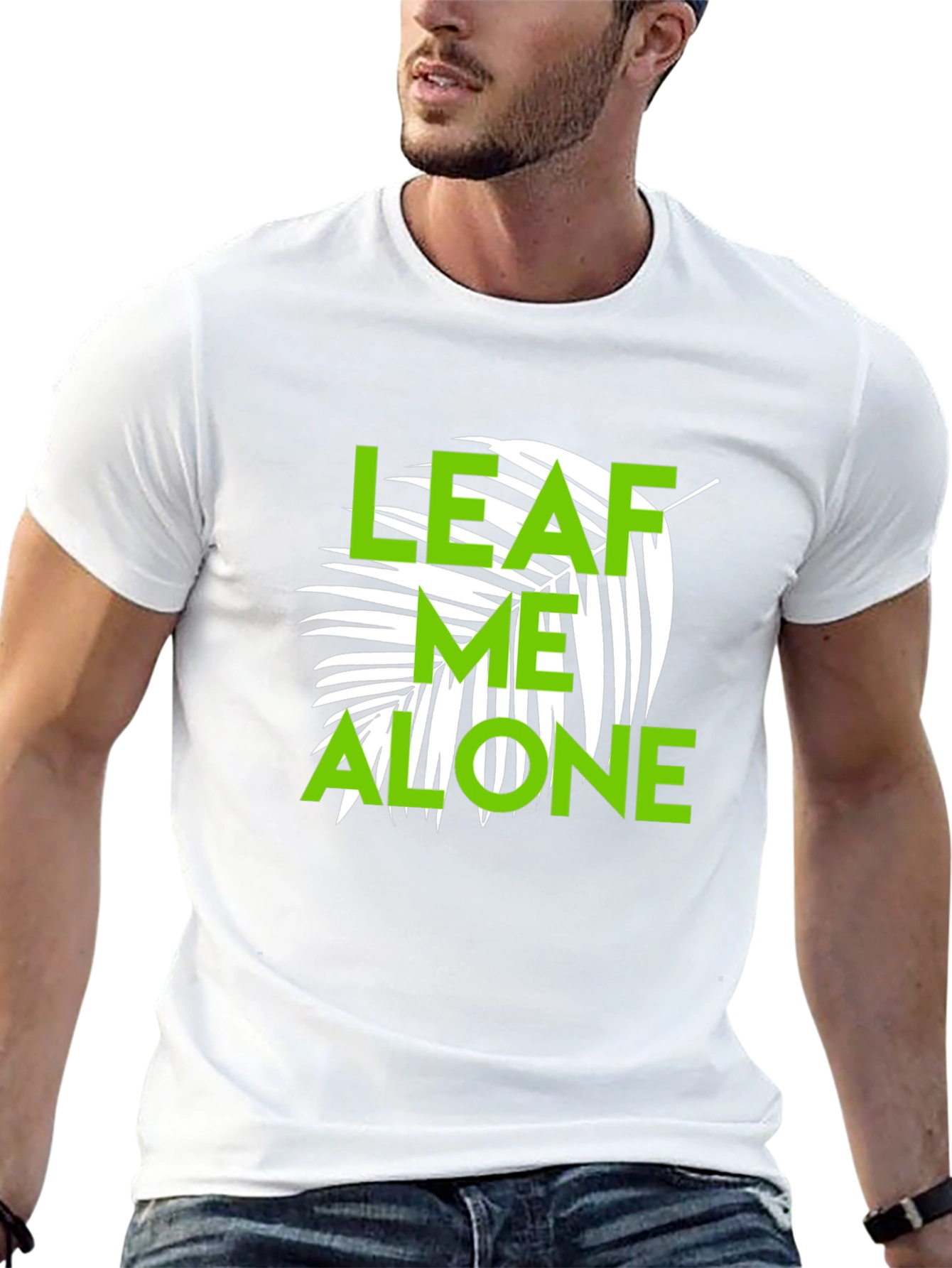 Leaf Me Alone Graphic T-Shirt - Black