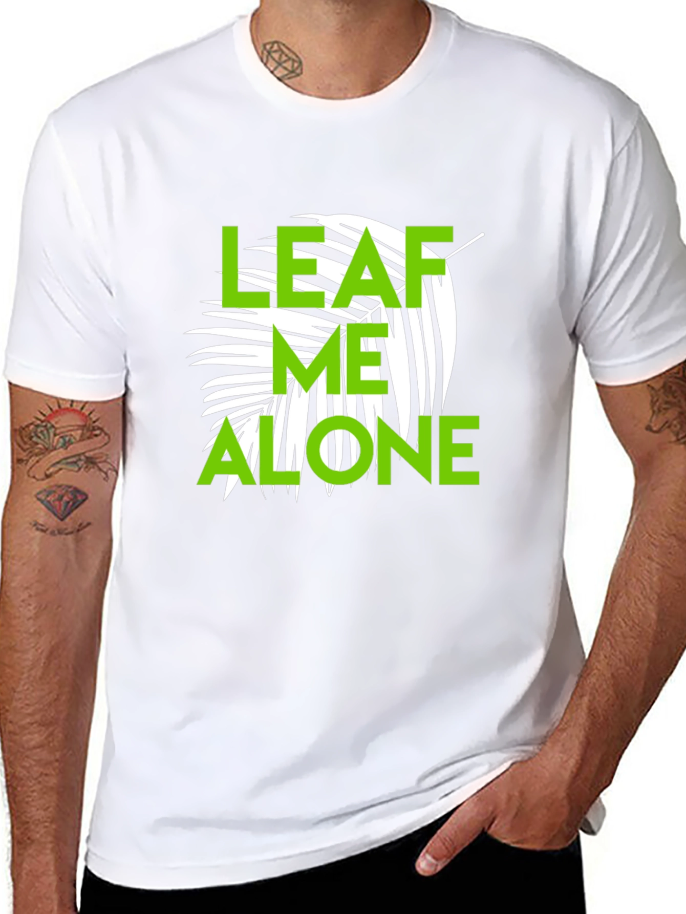 Leaf Me Alone Graphic T-Shirt - Black