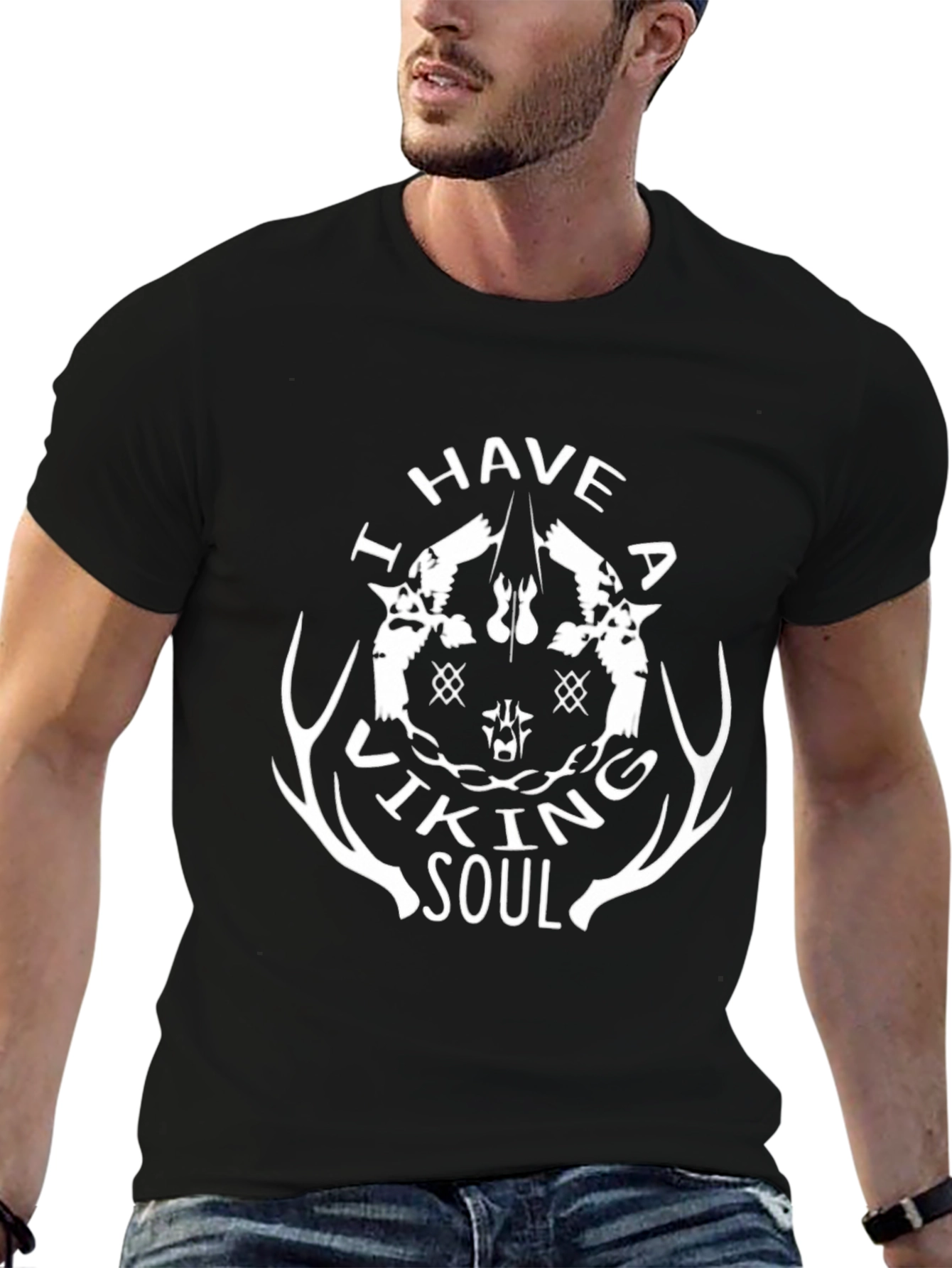Viking Soul Graphic T-Shirt - Black