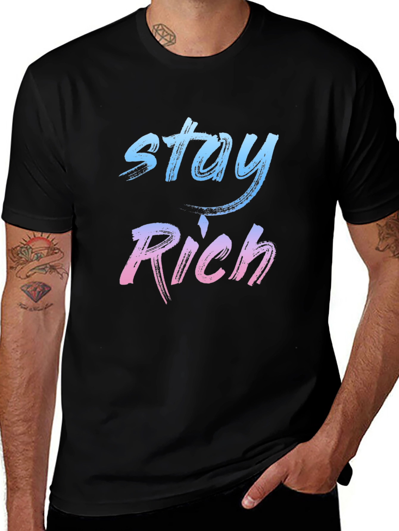 Stay Rich Graphic Tee - Stylish Mens T-Shirt