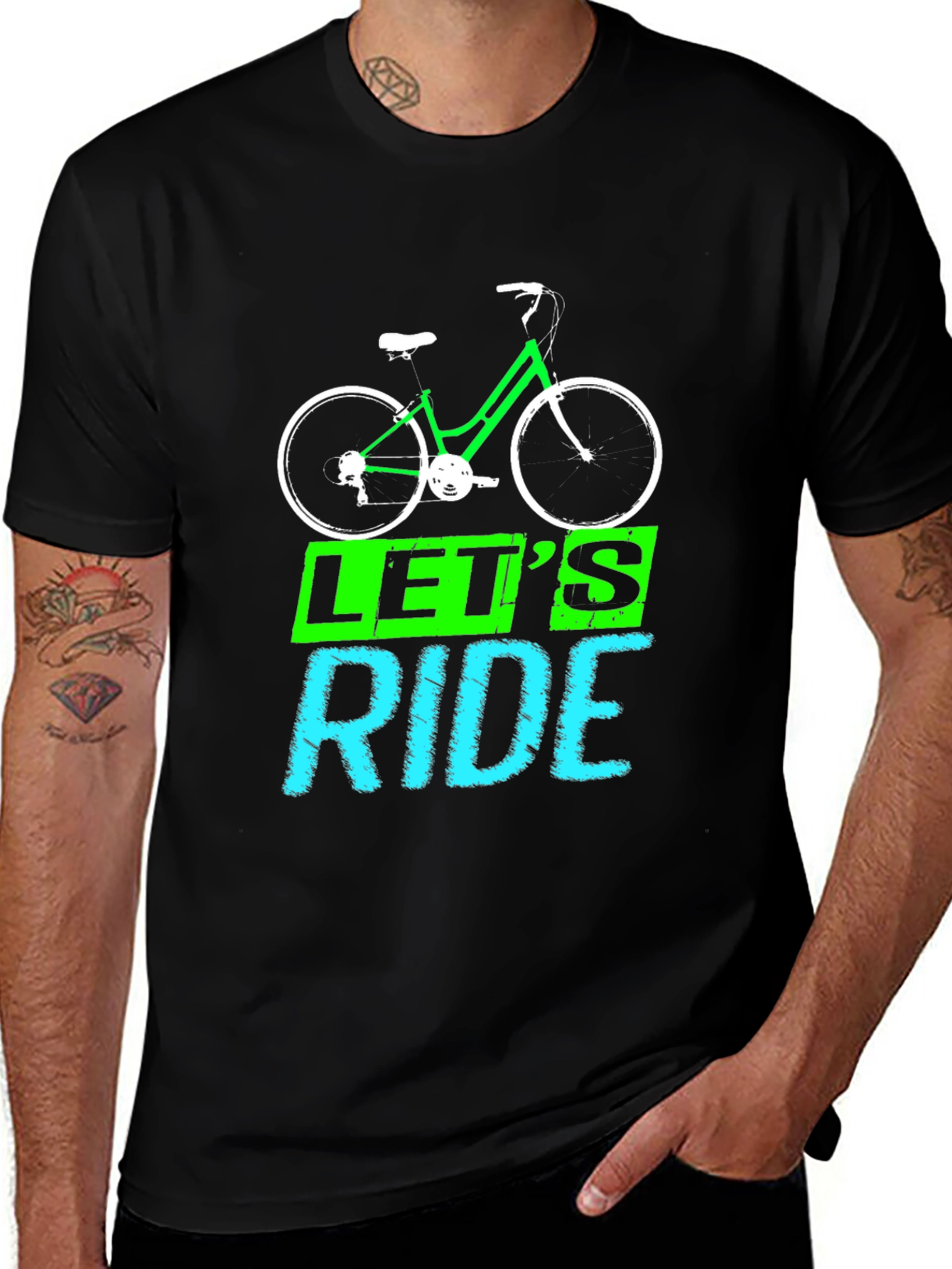 Lets Ride Bike Graphic Tee - Black