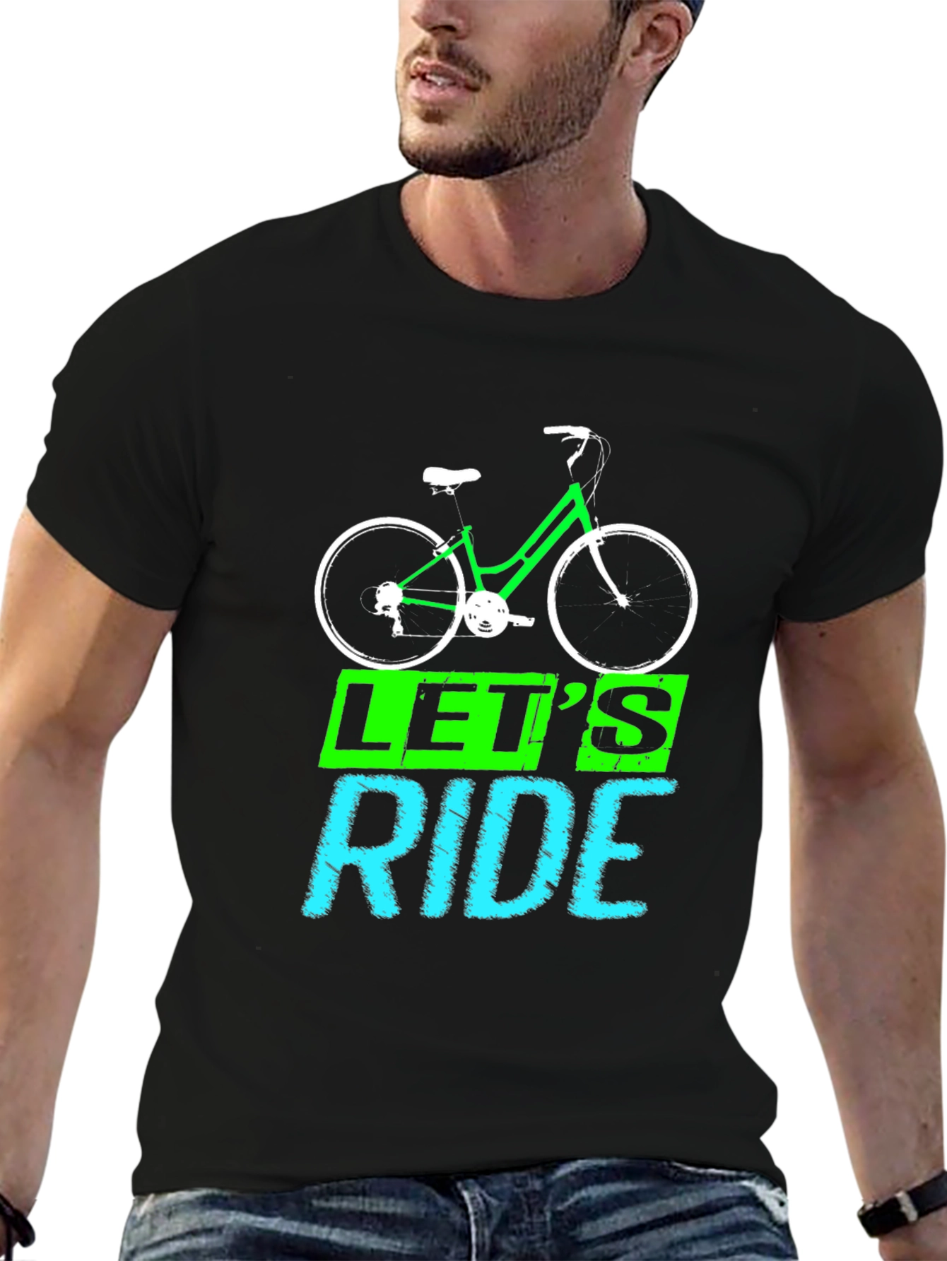 Lets Ride Bike Graphic Tee - Black