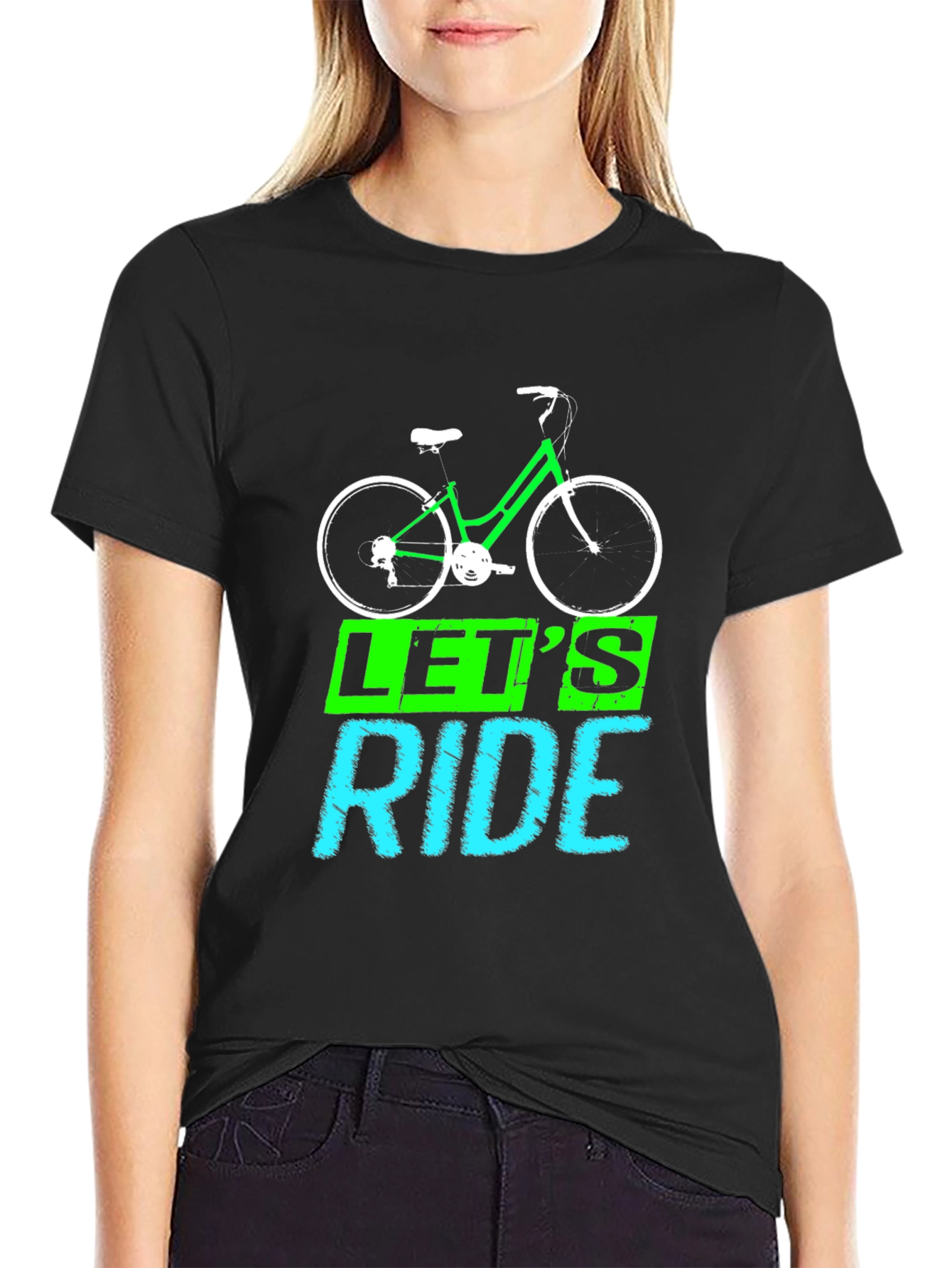 Lets Ride Bike Graphic Tee - Black