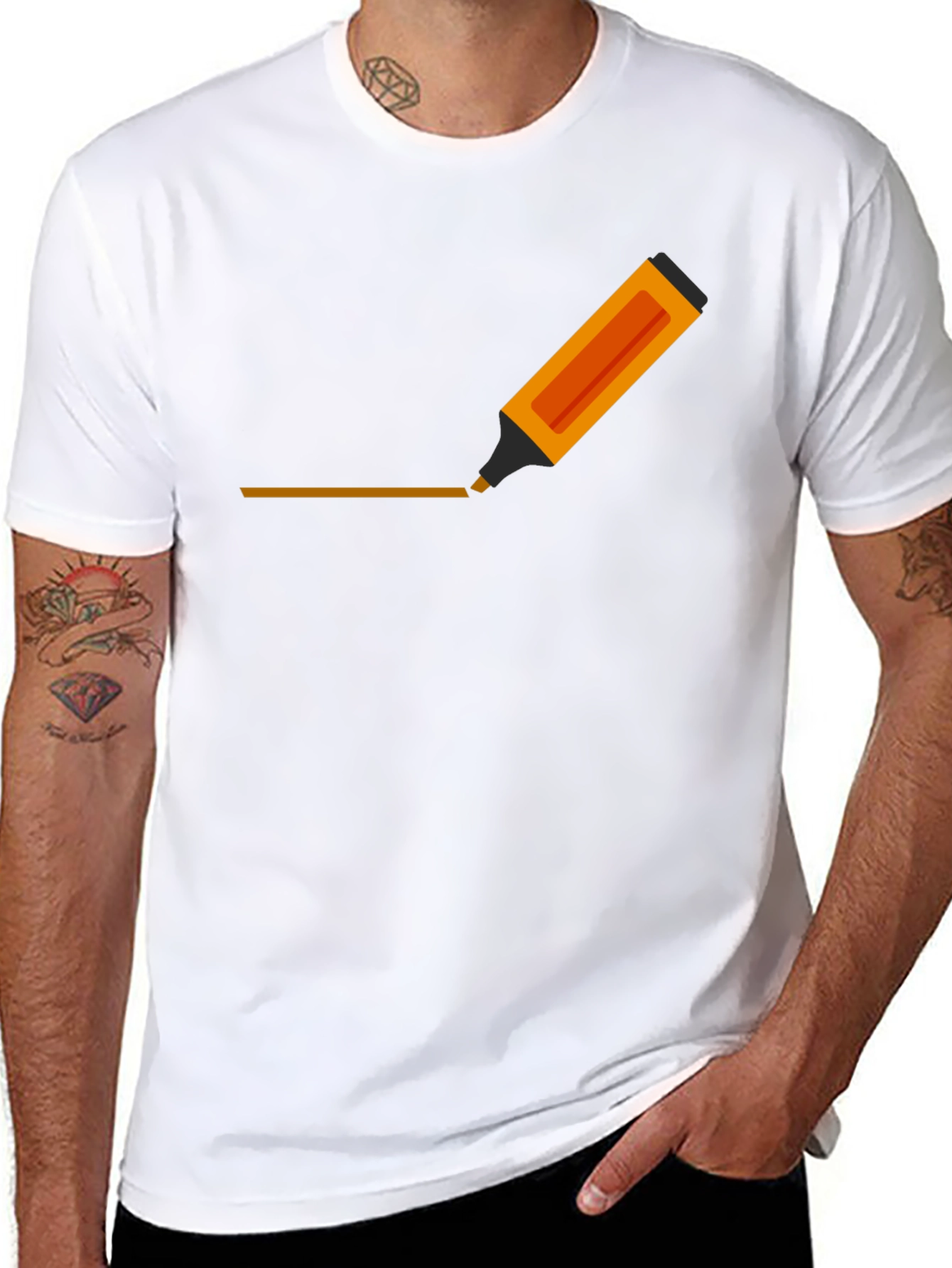 Mens Graphic Tee - Highlighter Design