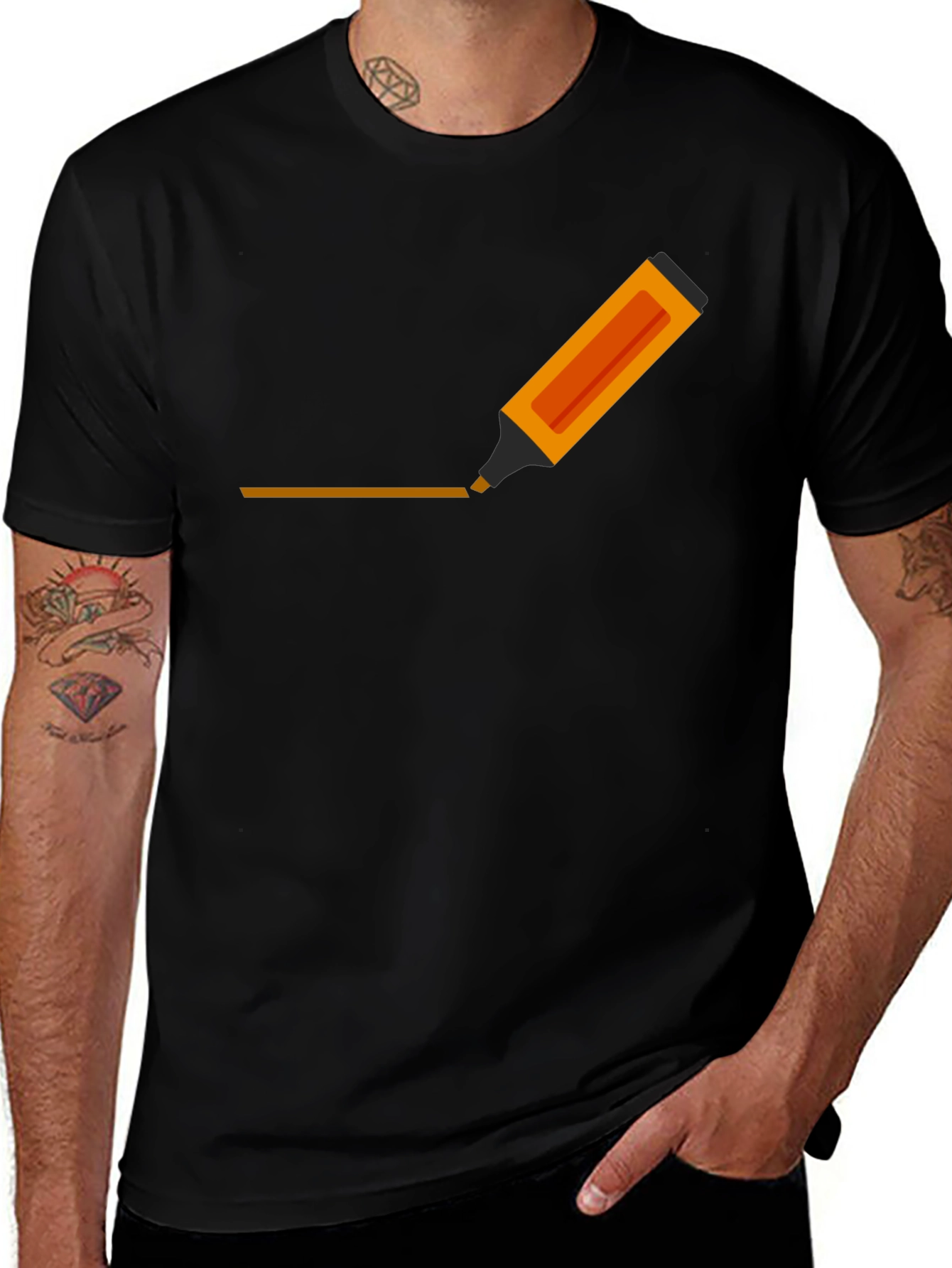 Mens Graphic Tee - Highlighter Design