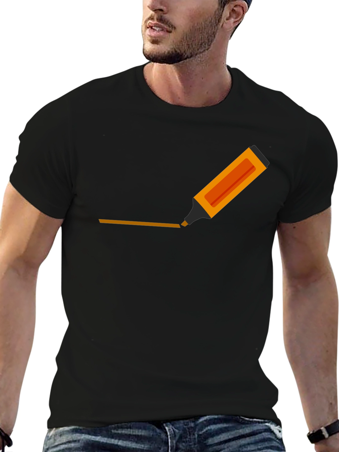 Mens Graphic Tee - Highlighter Design