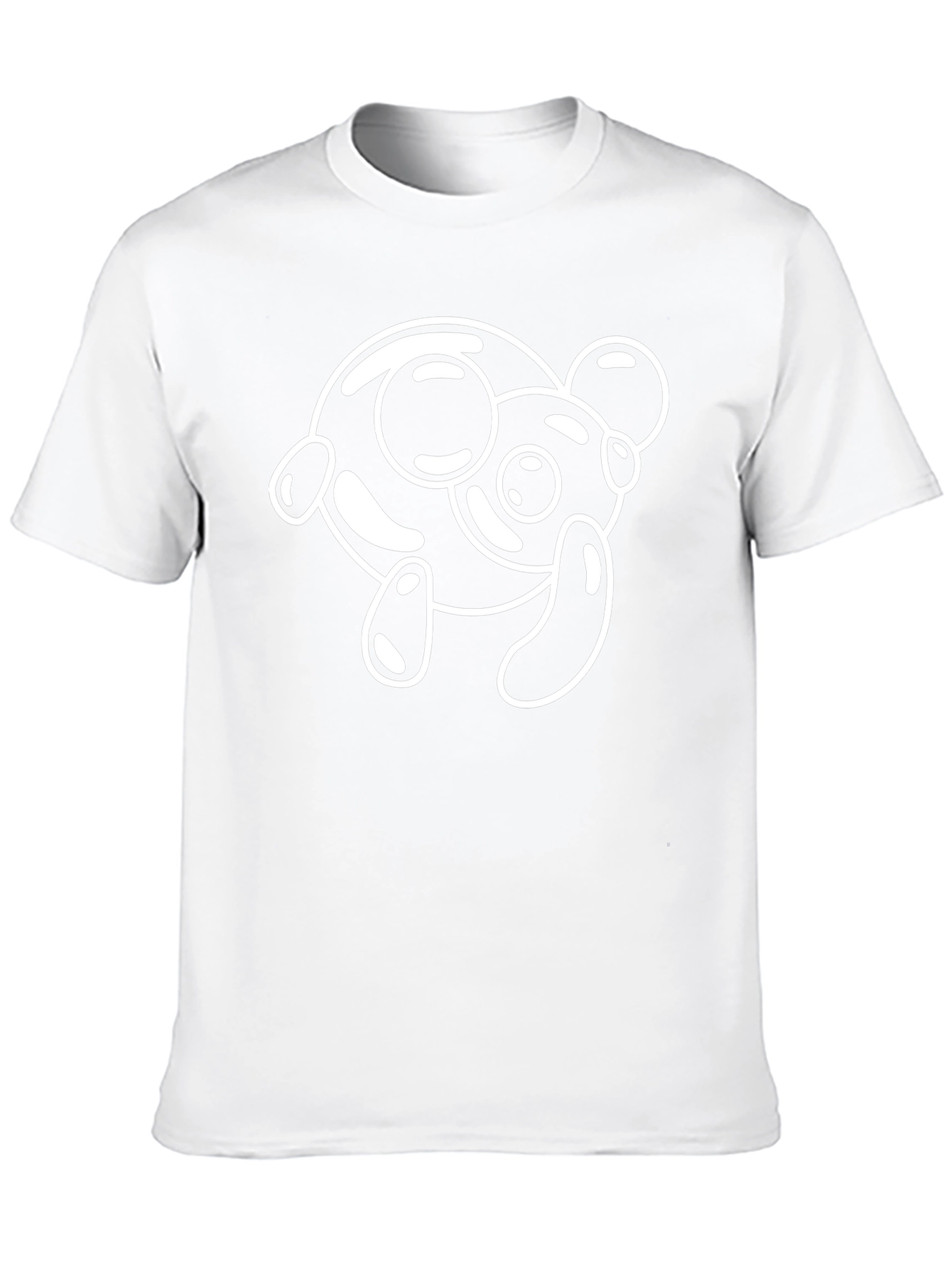 Black T-Shirt with Cartoon Panda Design
