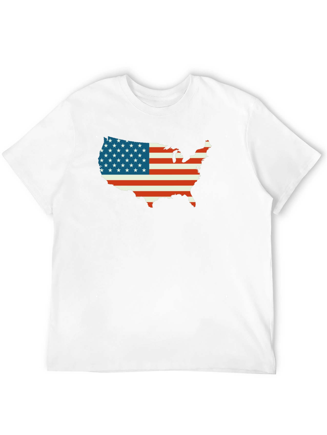 American Flag USA Map Black T-Shirt