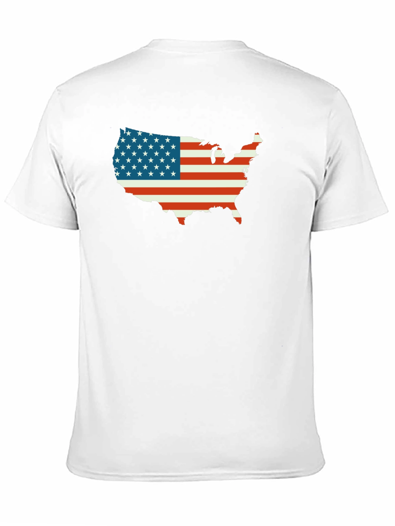 American Flag USA Map Black T-Shirt