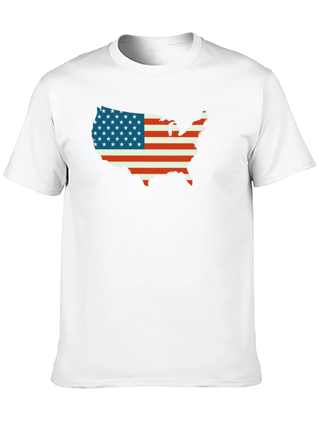 American Flag USA Map Black T-Shirt