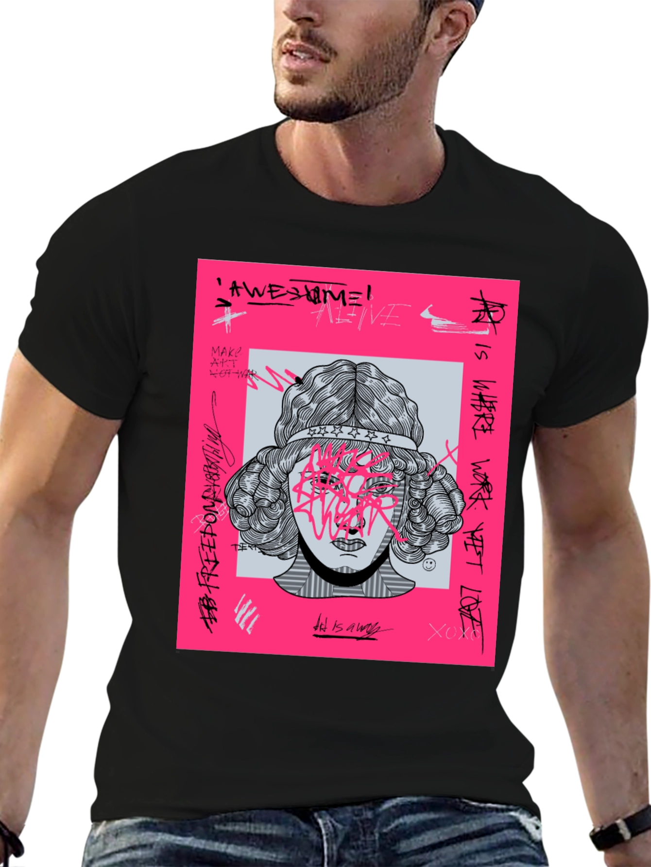 Edgy Graphic Print T-Shirt
