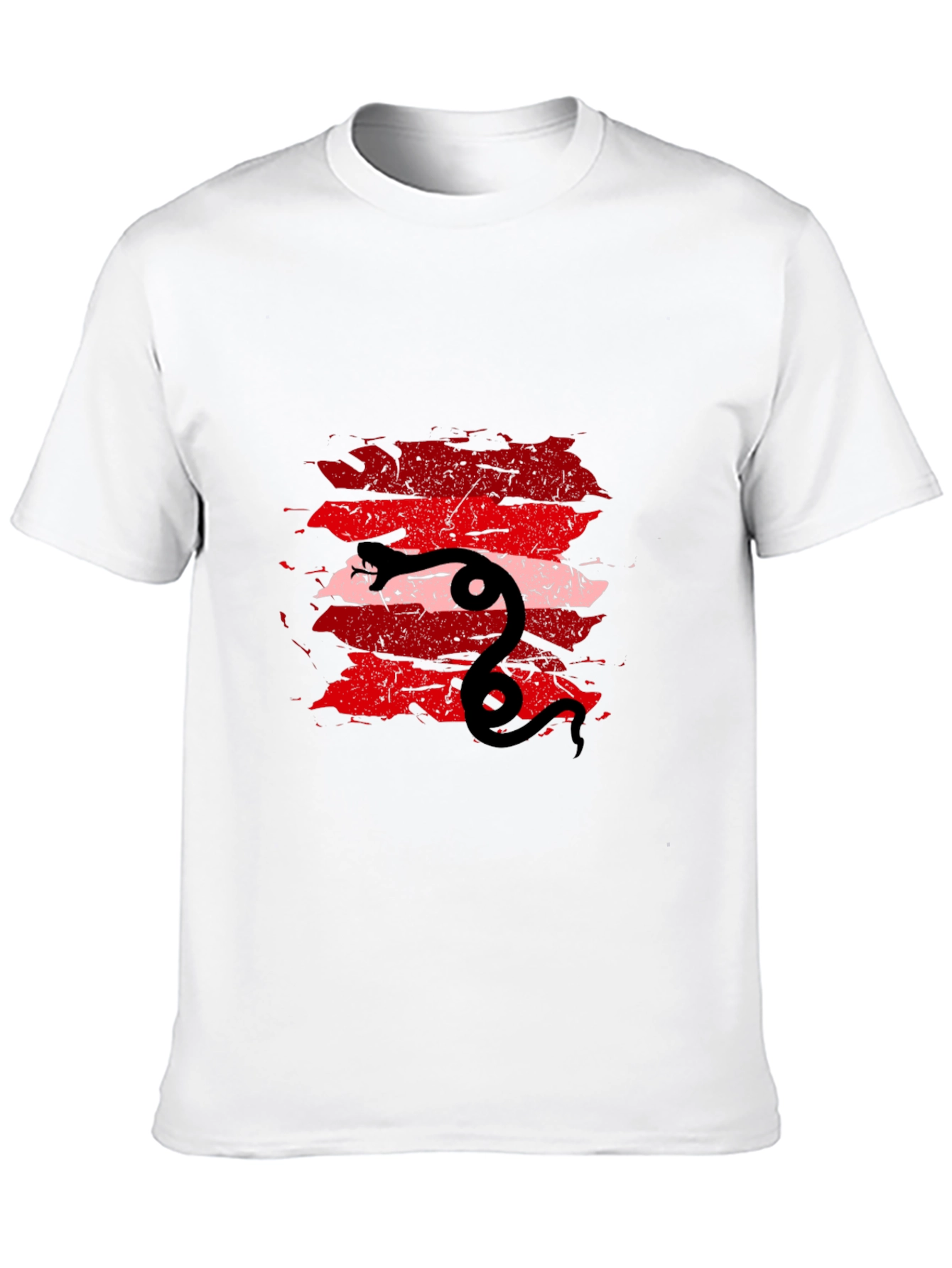 Mens Black Tee with Snake Graphic