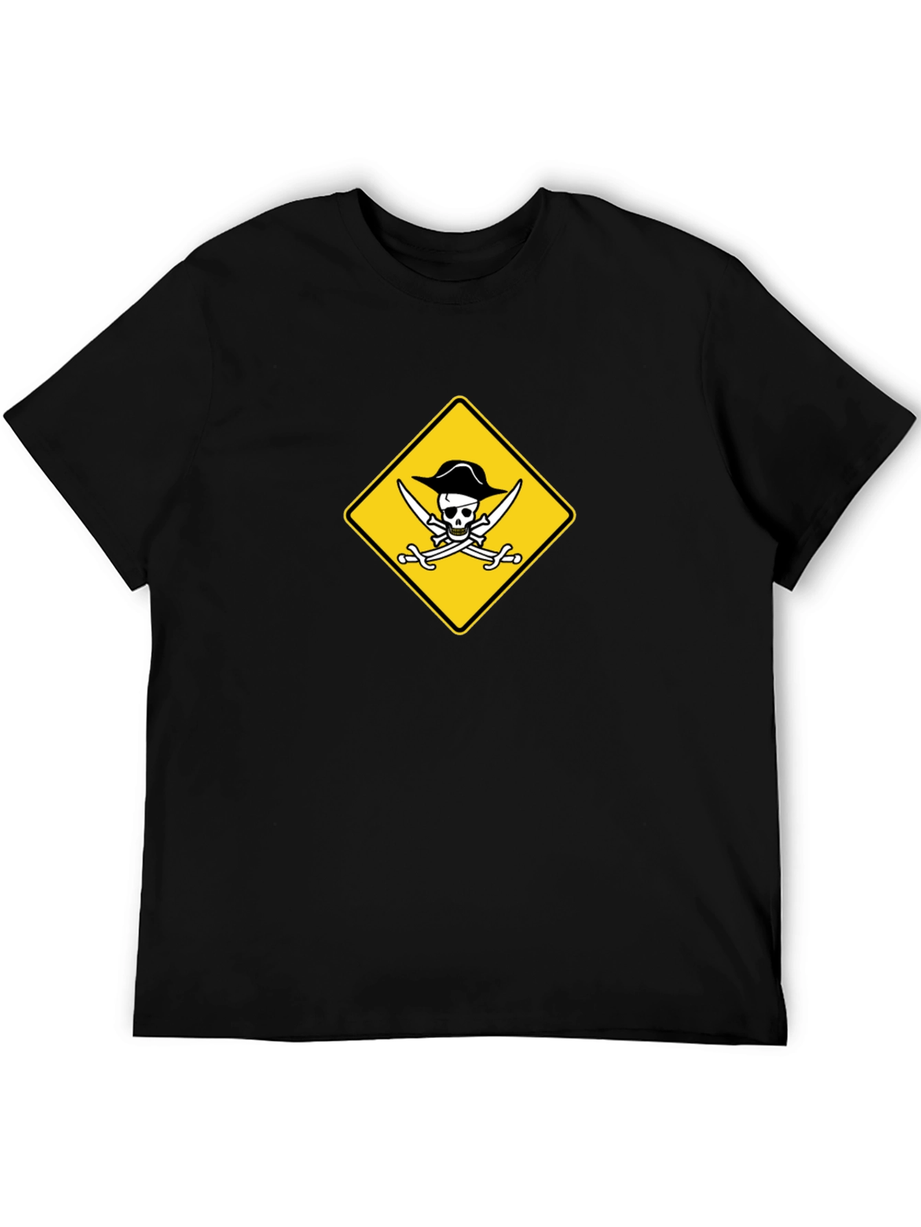 Pirate Skull & Swords Graphic Black T-Shirt