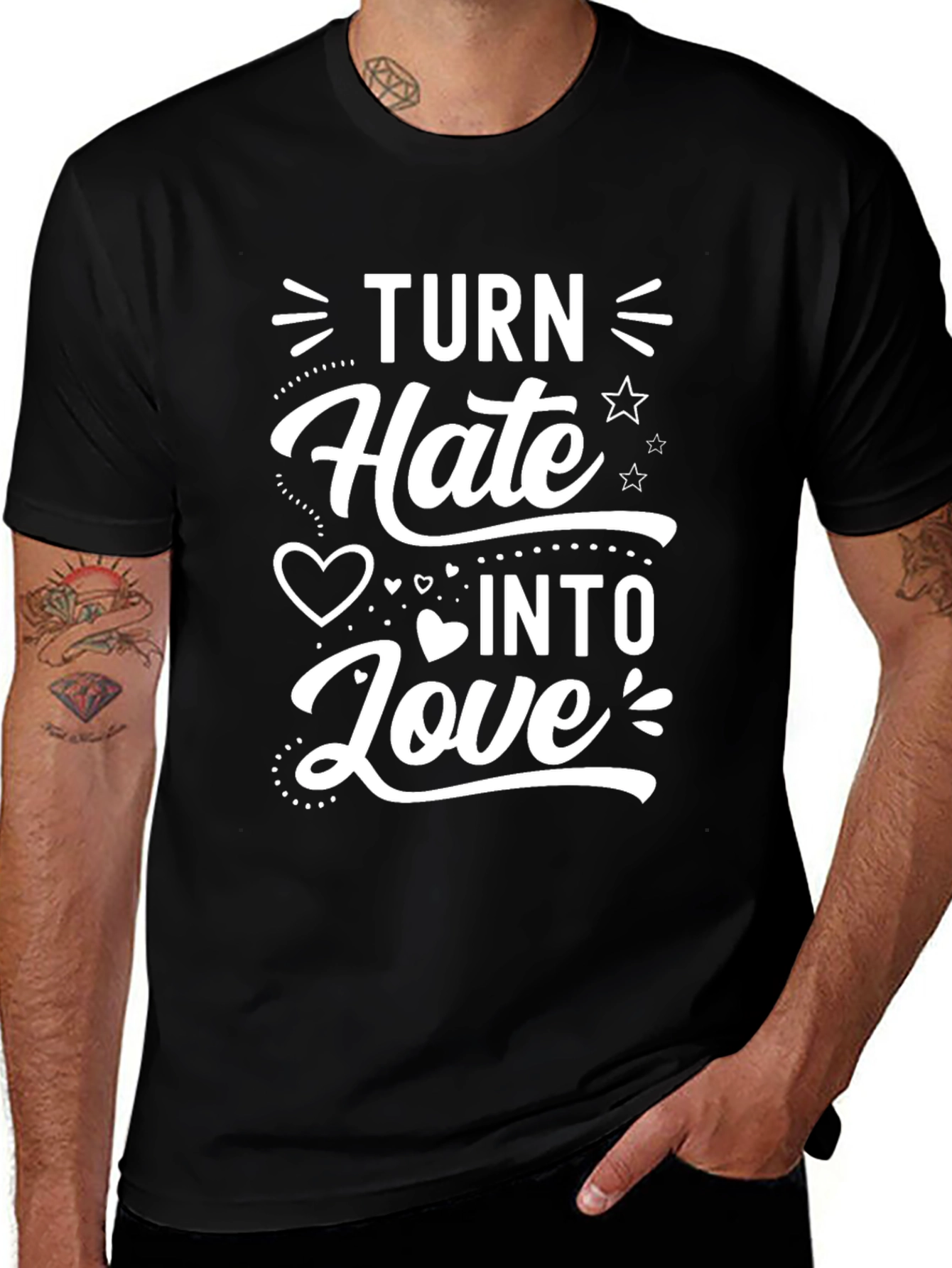 Turn Hate Into Love Graphic T-Shirt