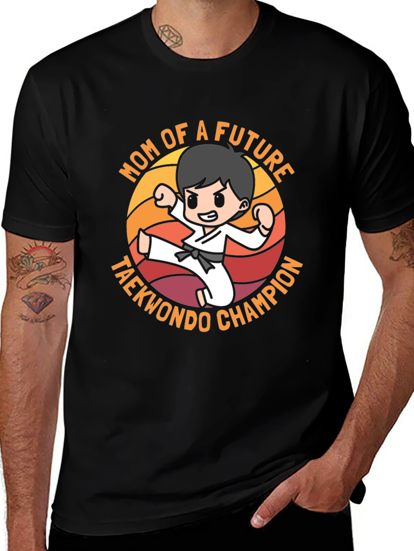 Mom of Future Taekwondo Champion Black T-Shirt