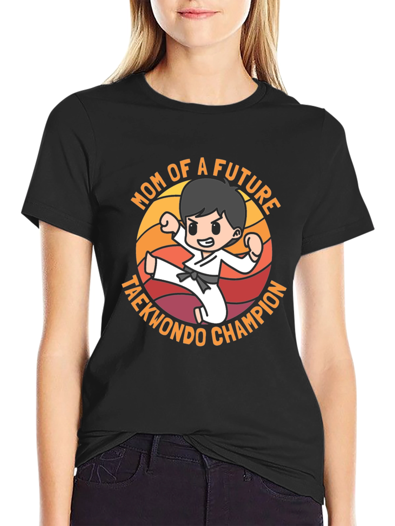 Mom of Future Taekwondo Champion Black T-Shirt