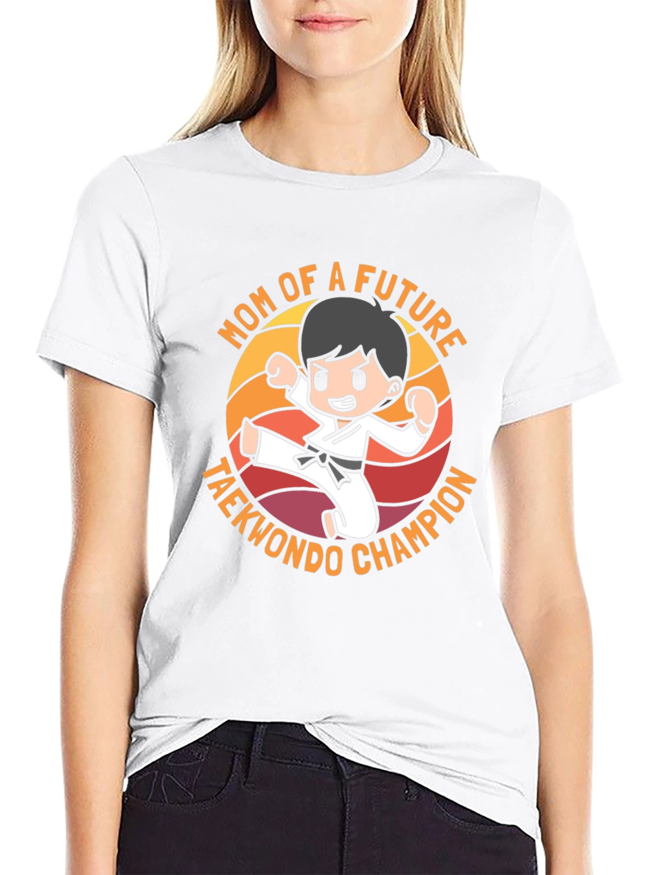 Mom of Future Taekwondo Champion Black T-Shirt