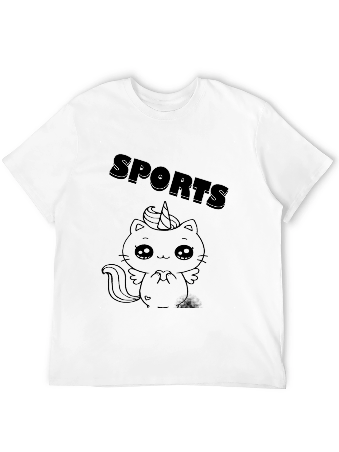 Sports Unicorn Cat Black T-Shirt