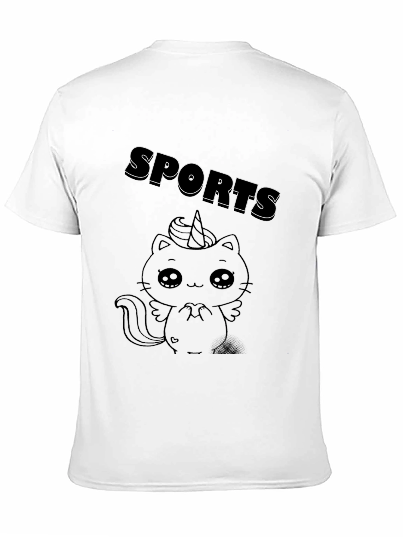 Sports Unicorn Cat Black T-Shirt
