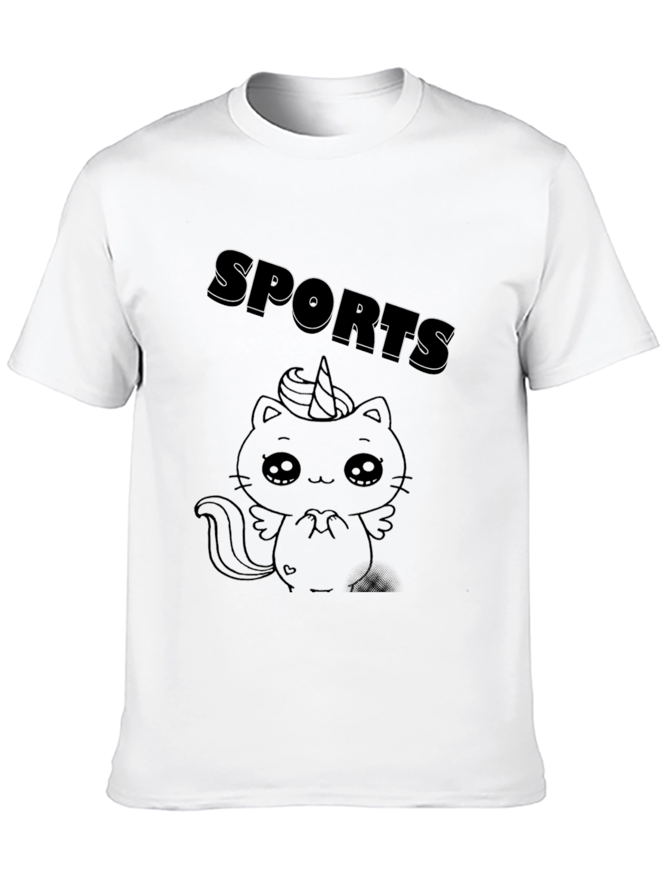 Sports Unicorn Cat Black T-Shirt