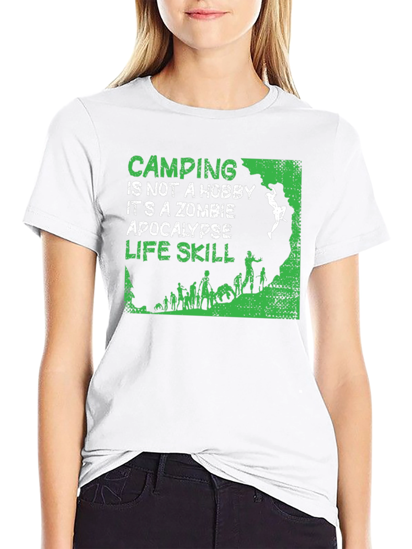 Camping Zombie Apocalypse Life Skill T-Shirt