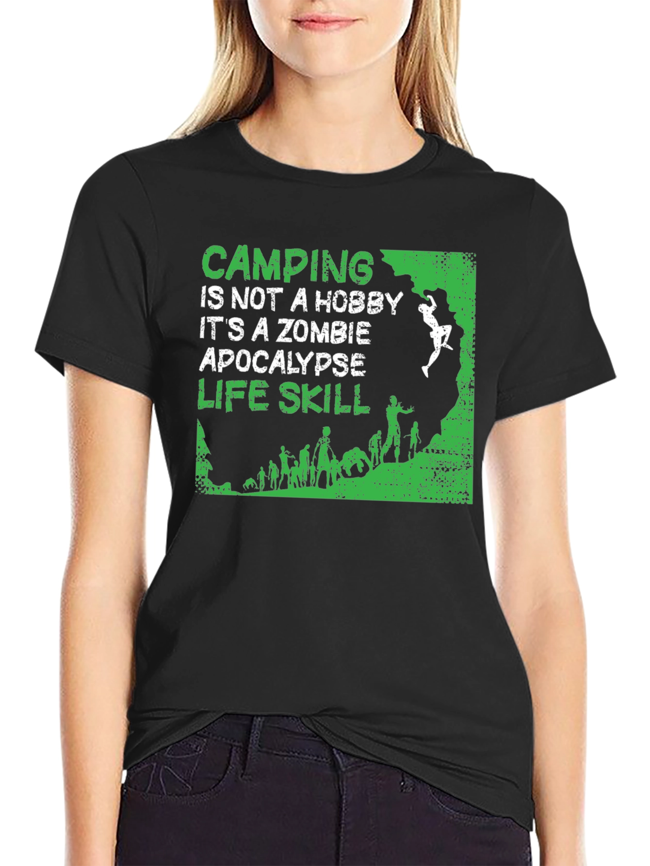 Camping Zombie Apocalypse Life Skill T-Shirt