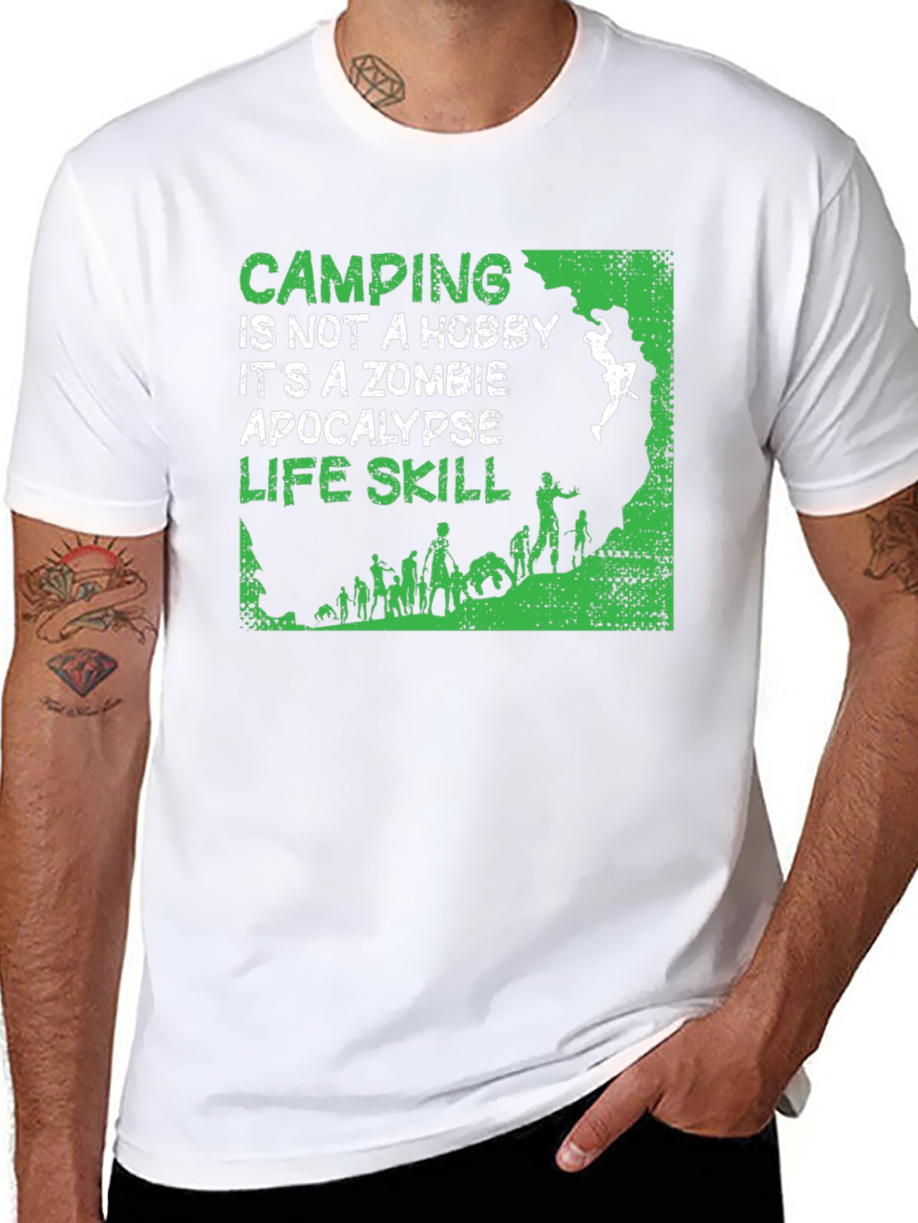 Camping Zombie Apocalypse Life Skill T-Shirt