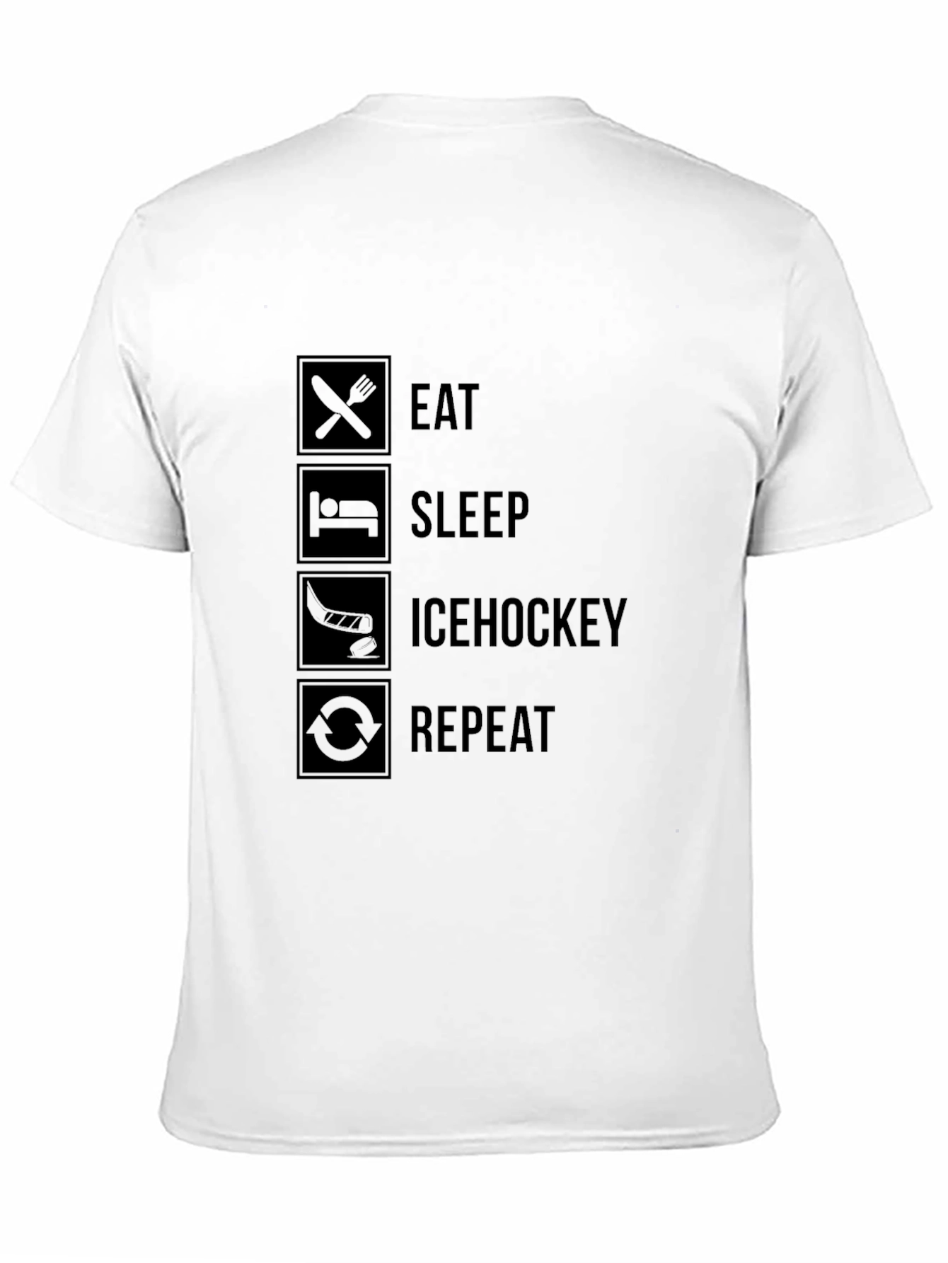 Eat Sleep Ice Hockey Repeat Black T-Shirt