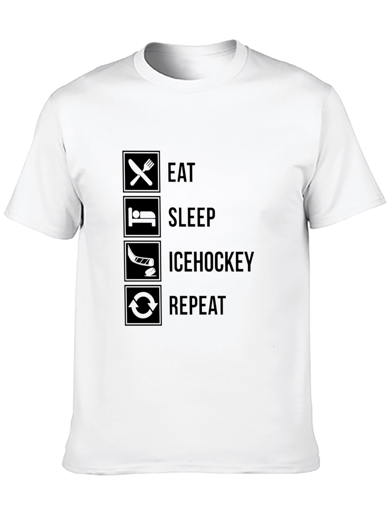 Eat Sleep Ice Hockey Repeat Black T-Shirt