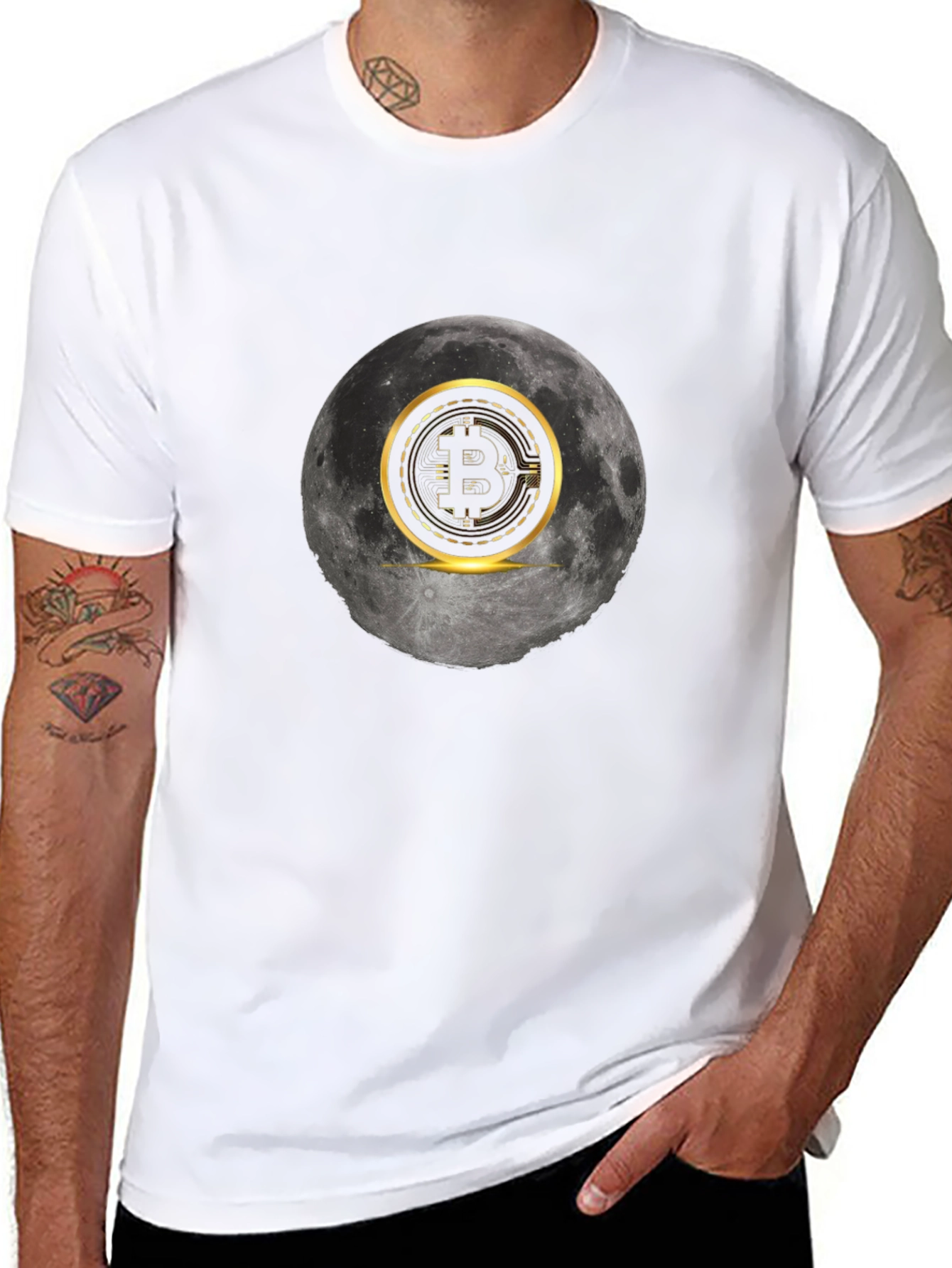 Bitcoin Moon Graphic Tee - Crypto Fashion