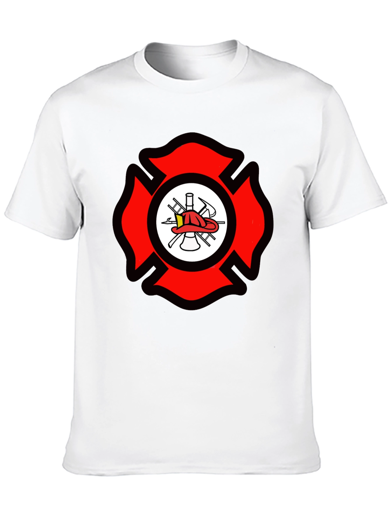 Firefighter Maltese Cross Graphic Tee - Black
