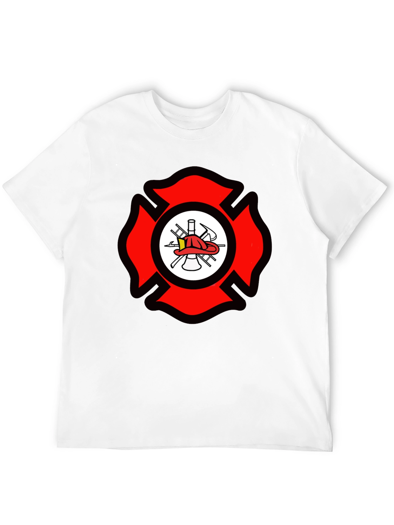 Firefighter Maltese Cross Graphic Tee - Black