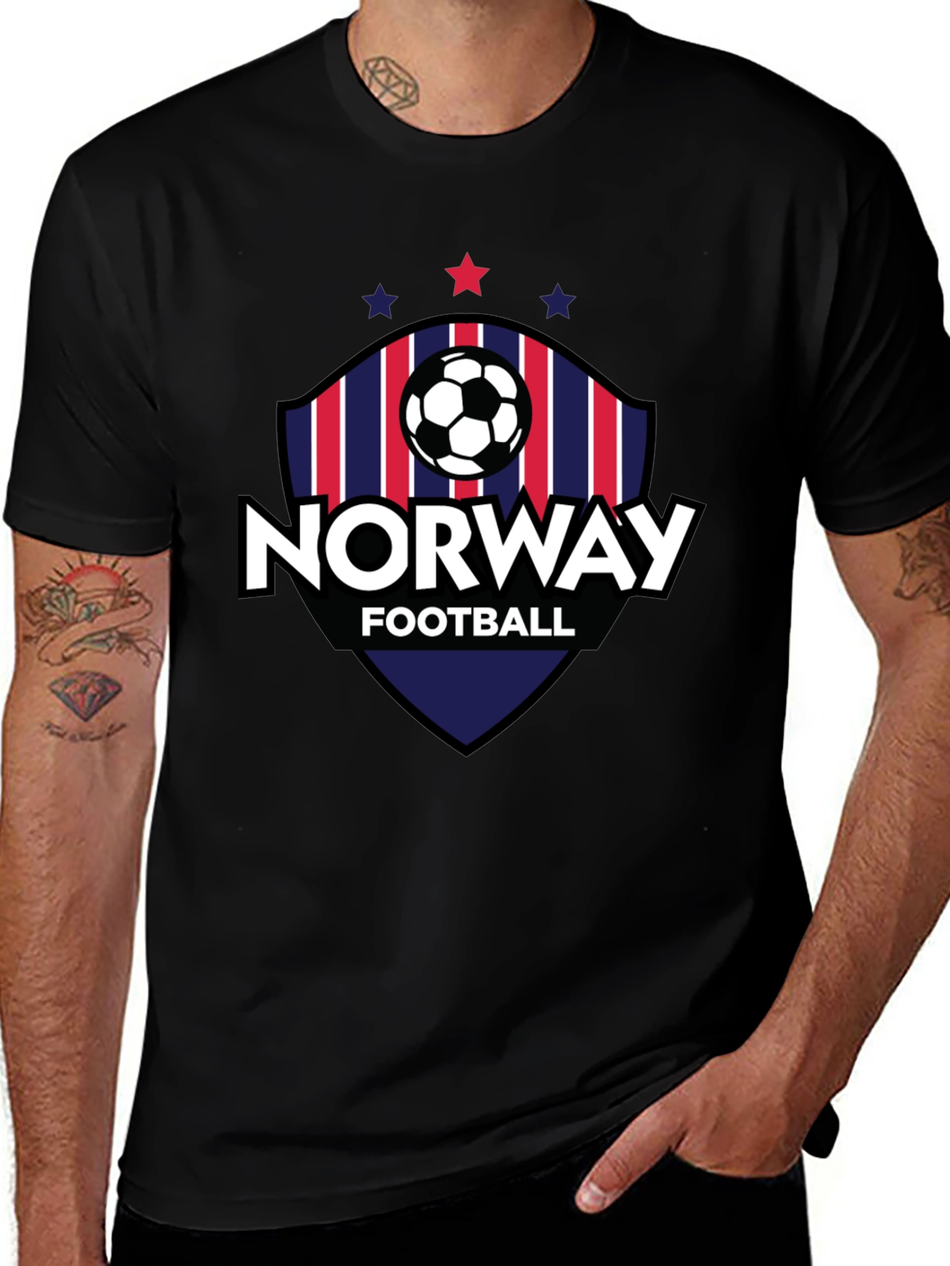 Norway Football Graphic Tee - Black