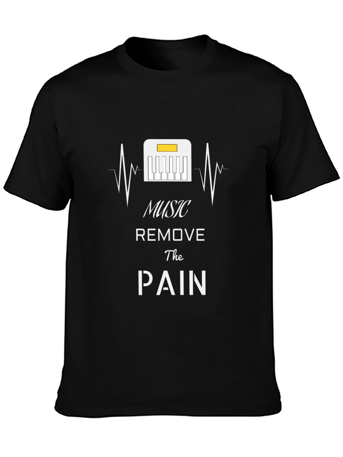 Music Removes the Pain Black T-Shirt
