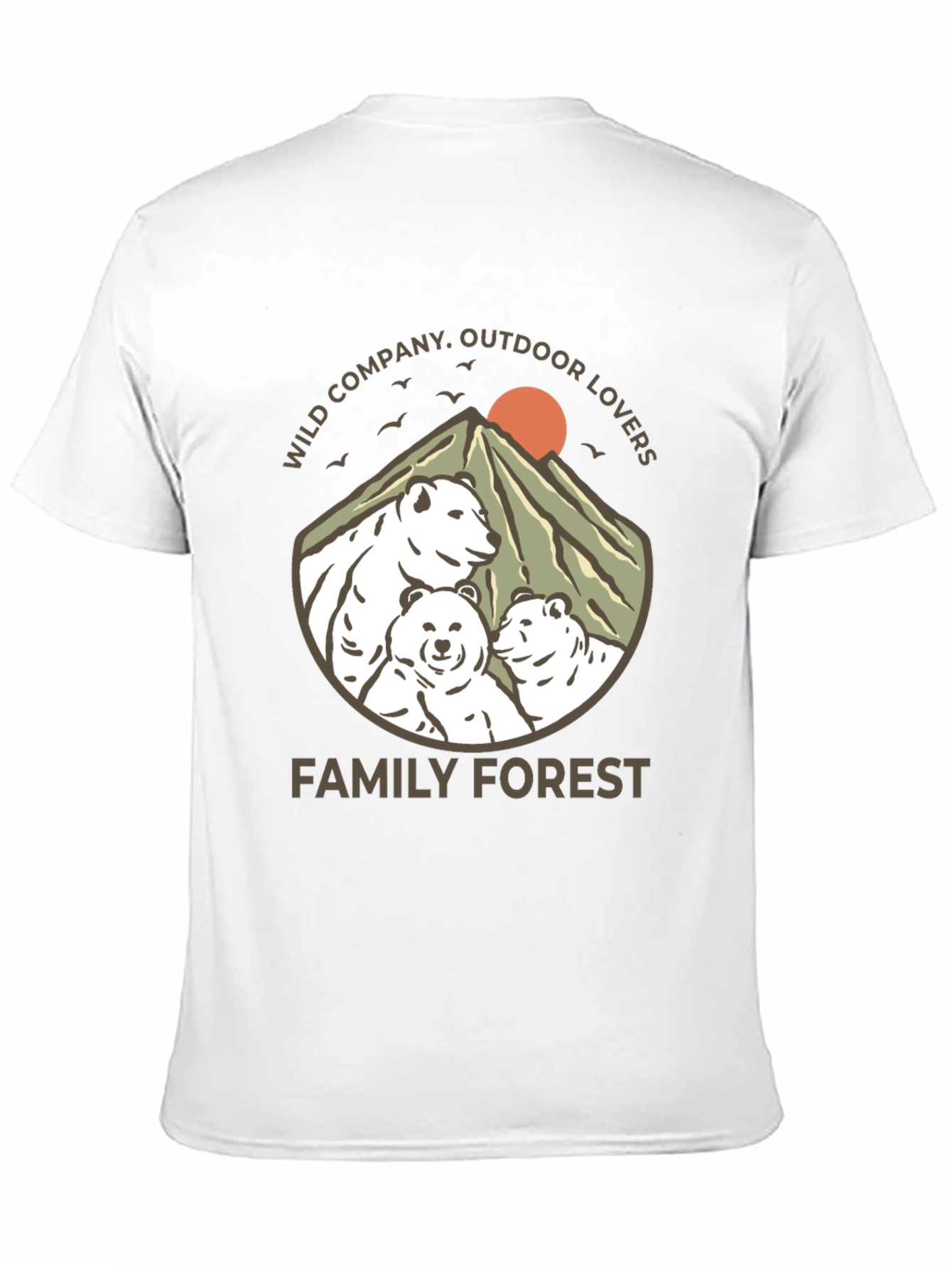 Family Forest Bear Graphic T-Shirt