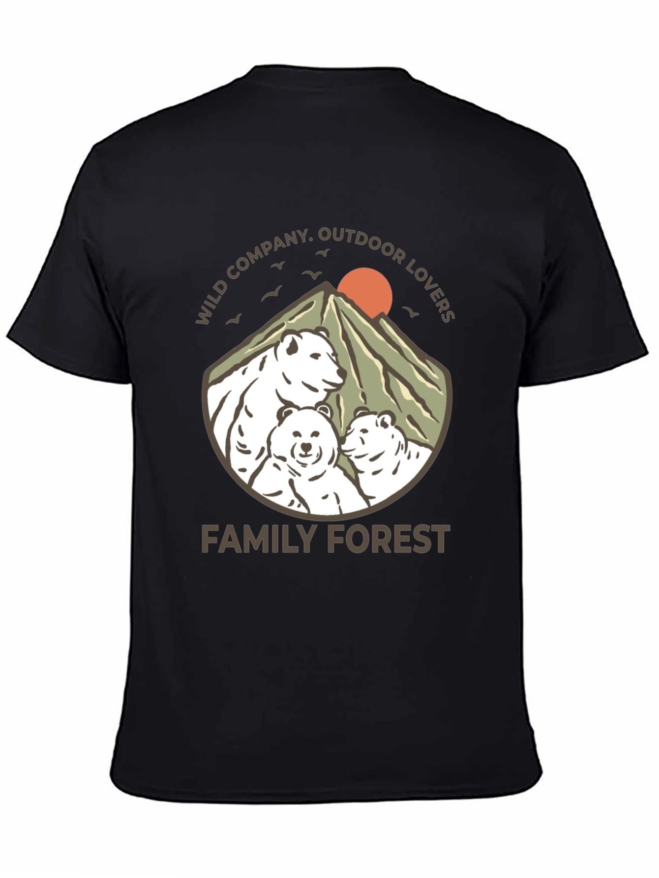 Family Forest Bear Graphic T-Shirt