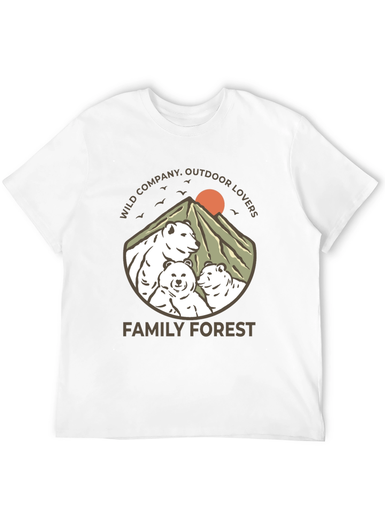 Family Forest Bear Graphic T-Shirt