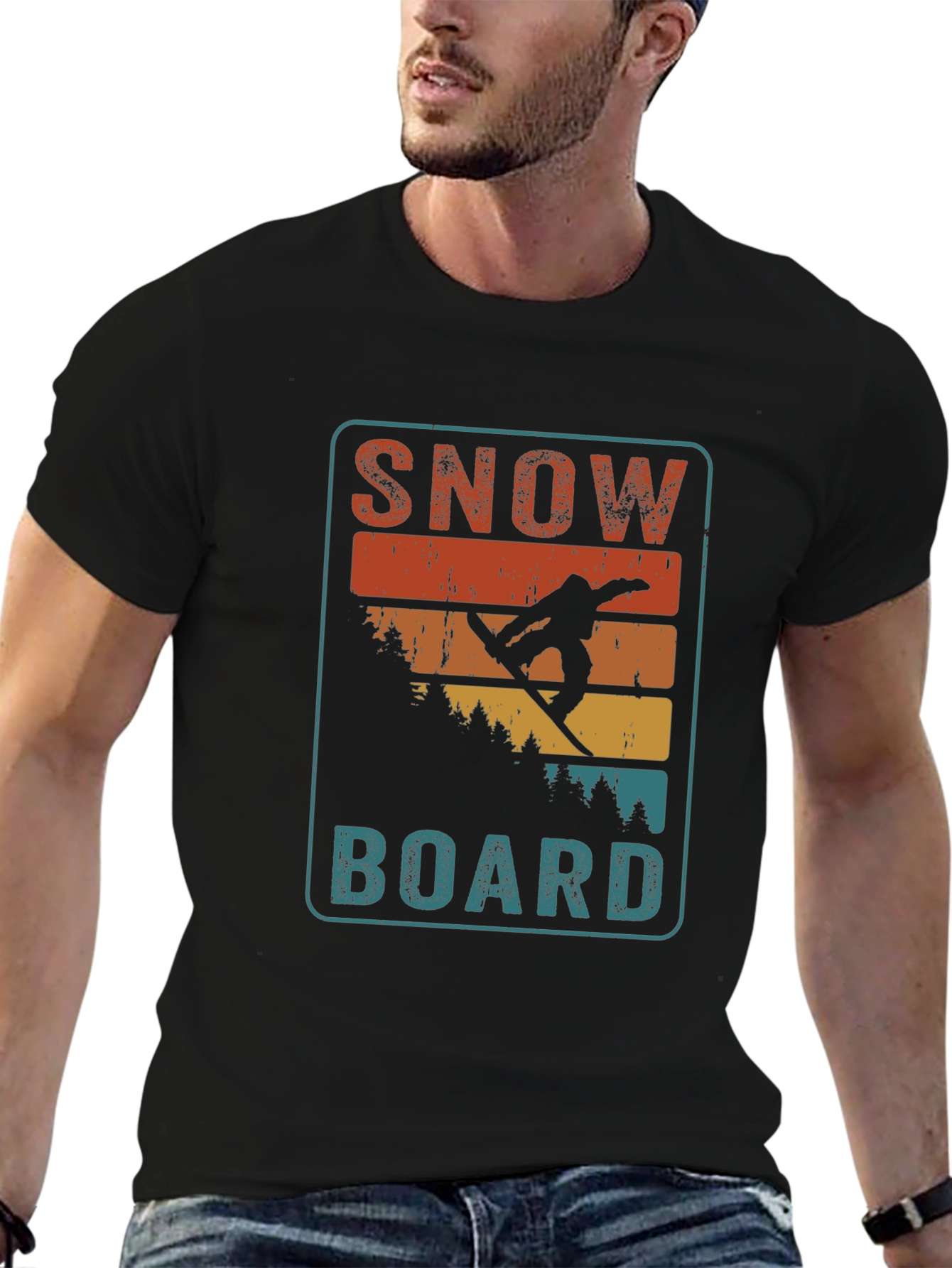 Retro Snowboard Graphic T-Shirt