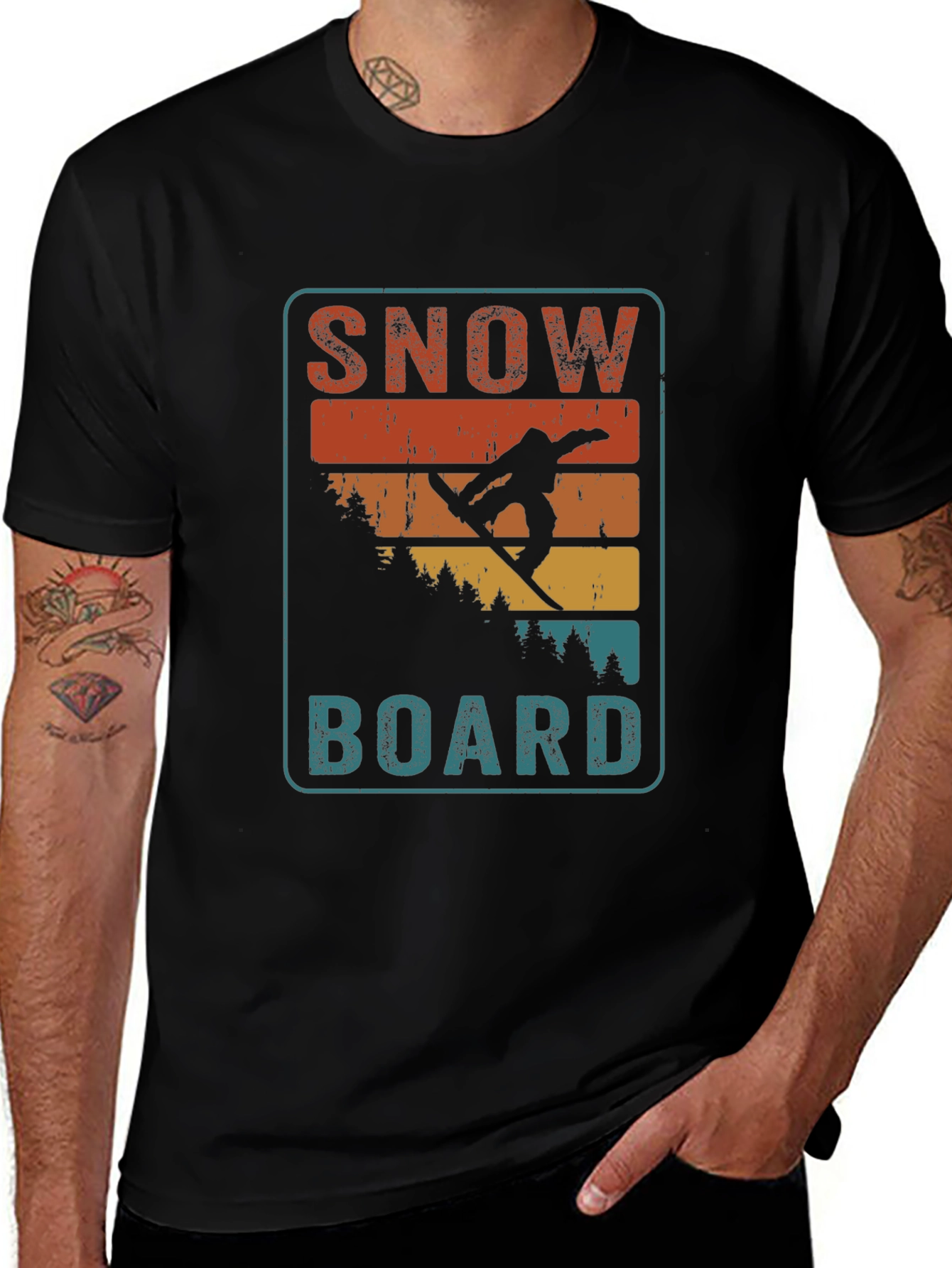 Retro Snowboard Graphic T-Shirt
