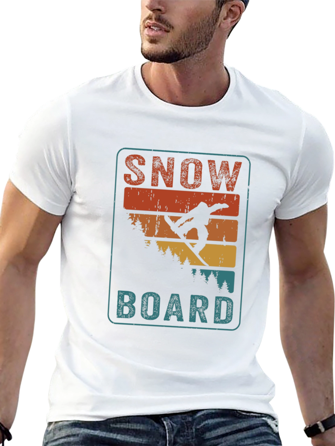 Retro Snowboard Graphic T-Shirt