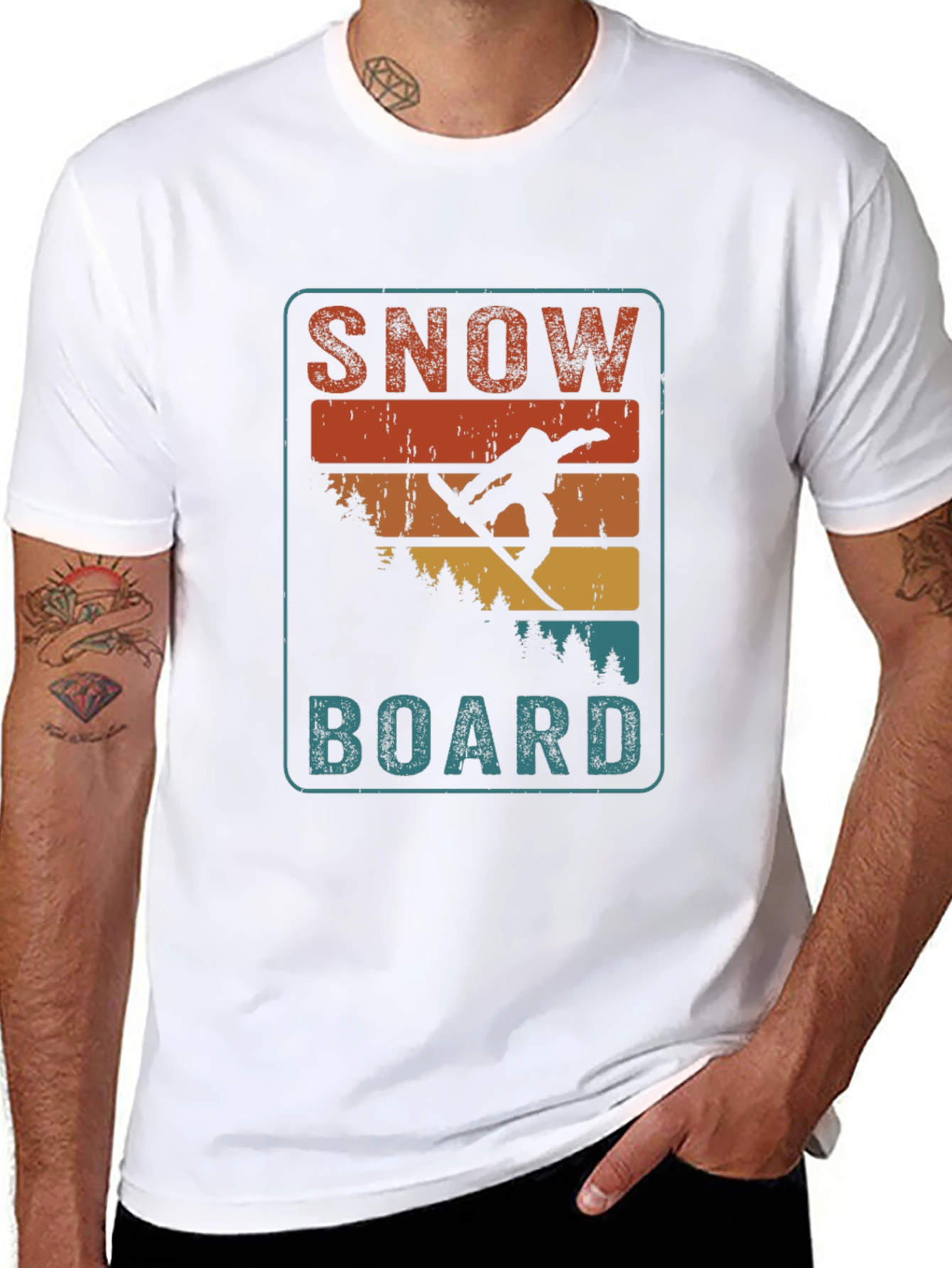 Retro Snowboard Graphic T-Shirt