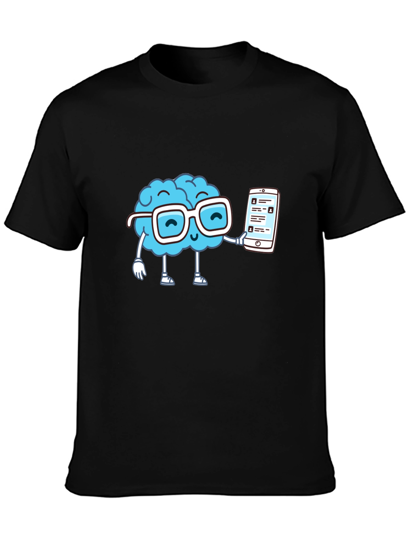 Brainy Smart Phone Graphic T-Shirt