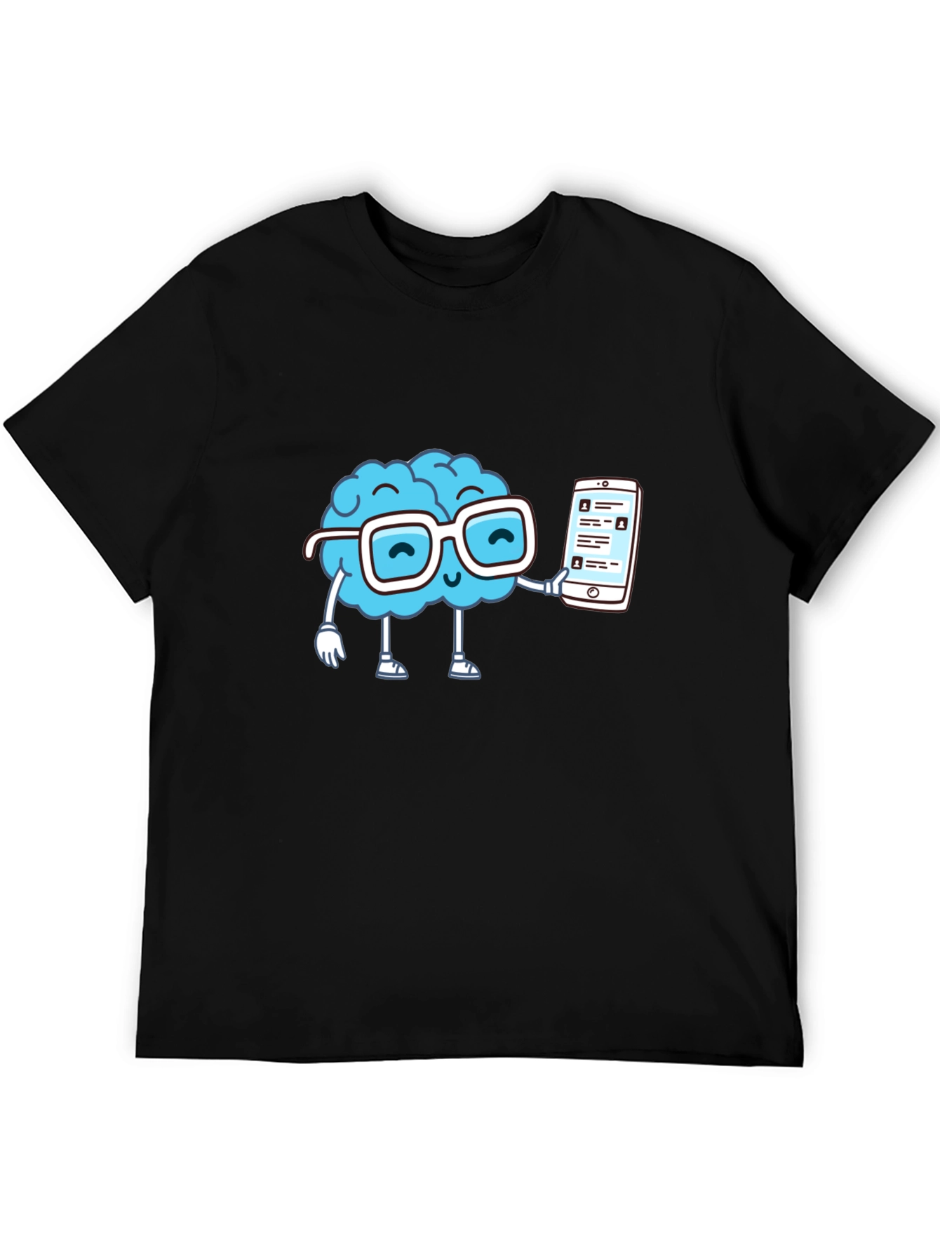 Brainy Smart Phone Graphic T-Shirt