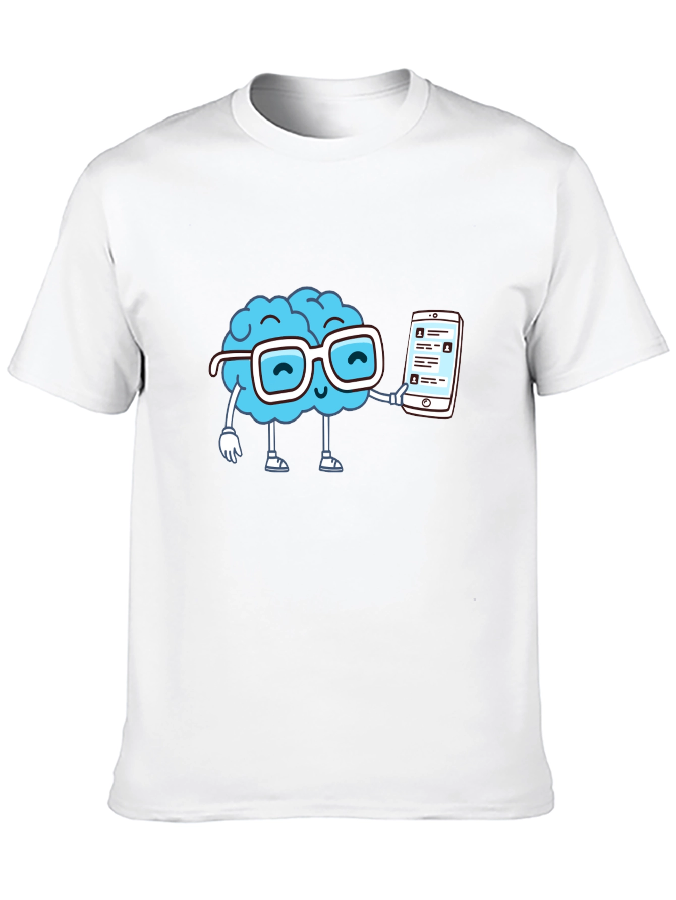 Brainy Smart Phone Graphic T-Shirt