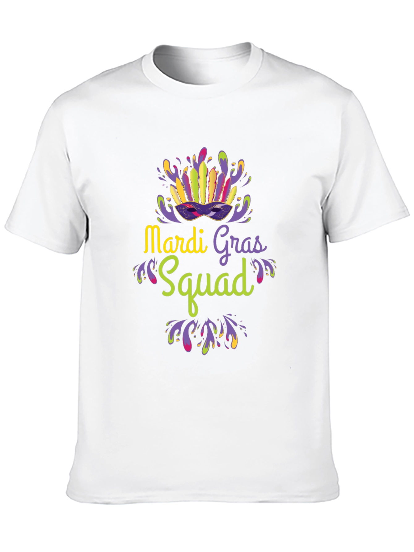 Mardi Gras Squad T-Shirt - Black Crew Neck Tee