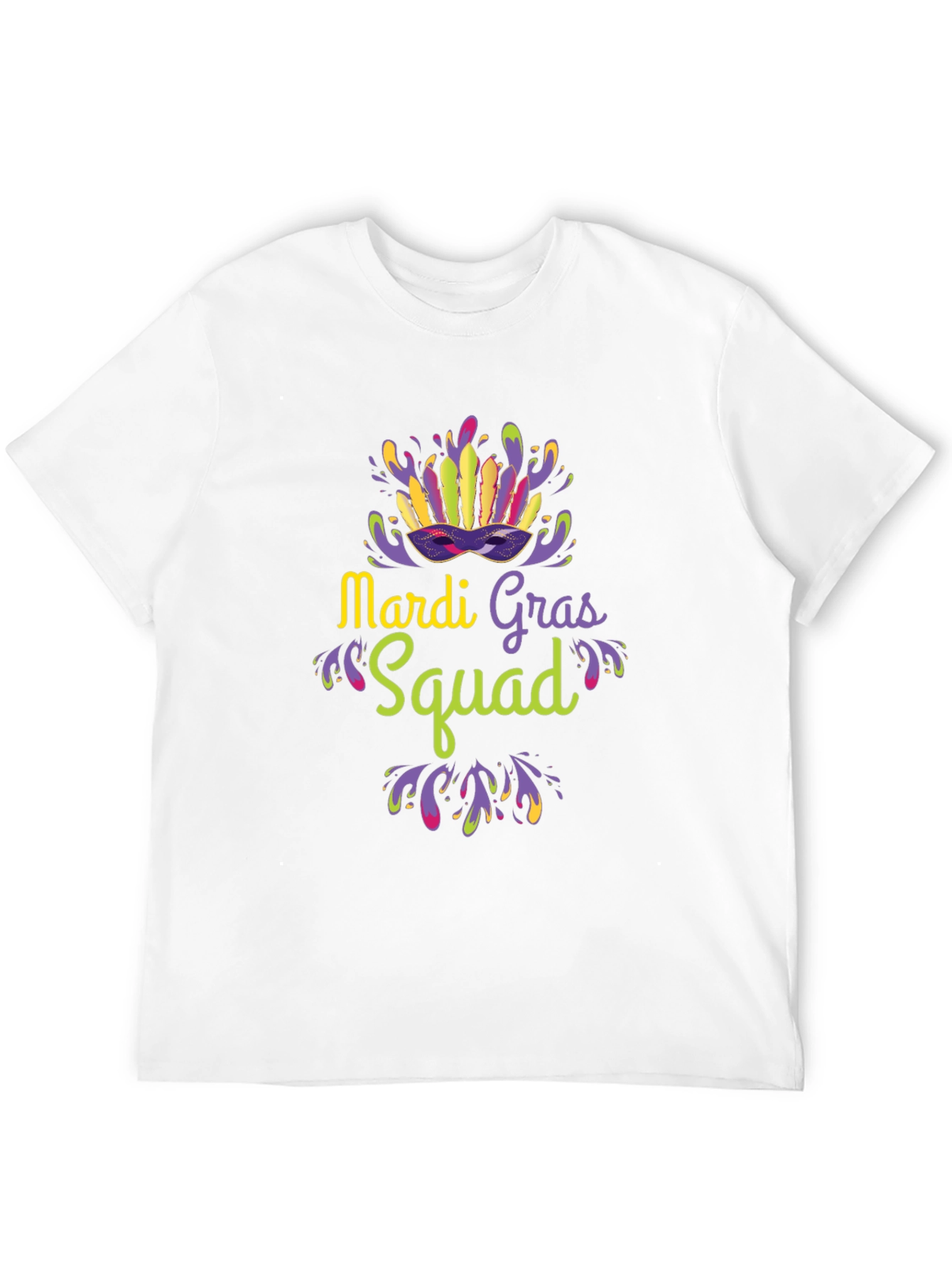 Mardi Gras Squad T-Shirt - Black Crew Neck Tee